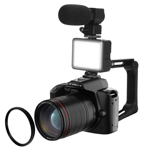 D5 HD WiFi Digital Camera with Light, Holder, Mic, Lens 4K Dual Lens Night Vision DV Camcorder - 1