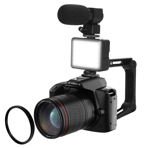 D5 HD WiFi Digital Camera with Light, Holder, Mic, Lens 4K Dual Lens Night Vision DV Camcorder - 1