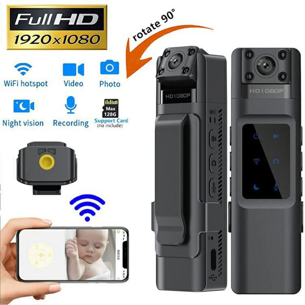 L13 HD Night Vision WiFi Action Camera Law Enforcement Sound Recording Video Recorder, No Memory Card - 3