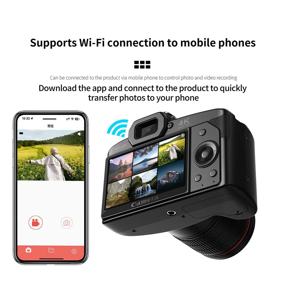 D5 HD WiFi Digital Camera 4K Dual Lens Night Vision DV Camcorder, Standard Version - 3