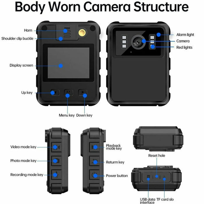 L9 Waterproof Body Worn Camera Wearable Camera Bodycam for Law Enforcement - 3