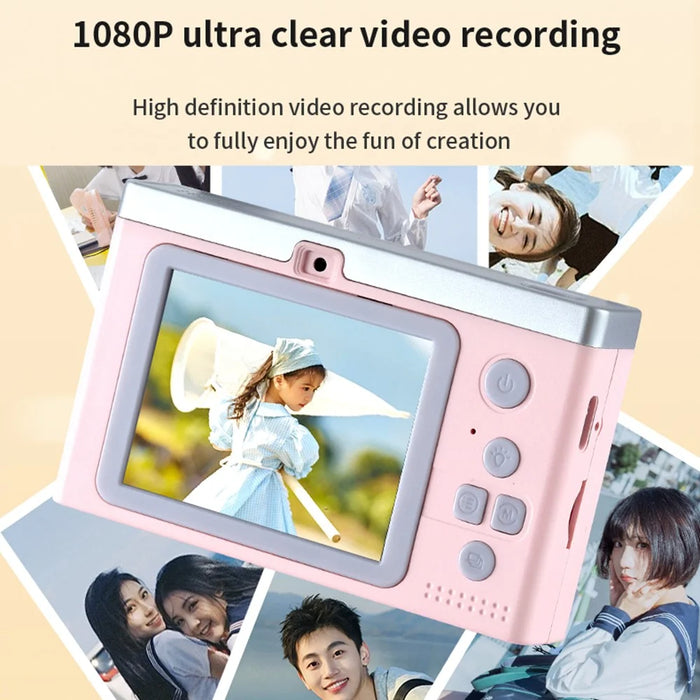 M12 Portable 2.4-inch Screen Digital Camera 8X Digital Zoom Student 1080P HD Video Recorder - Black - 5