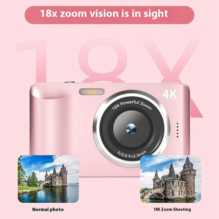 FC001 2.8-inch IPS Screen Digital Camera Student HD CCD Camera (No Memory Card) - White - 5