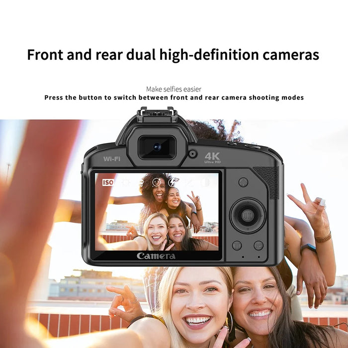 D5 4K Dual Lens Digital Camera HD WiFi Night Vision DV Camcorder with Microphone - 4