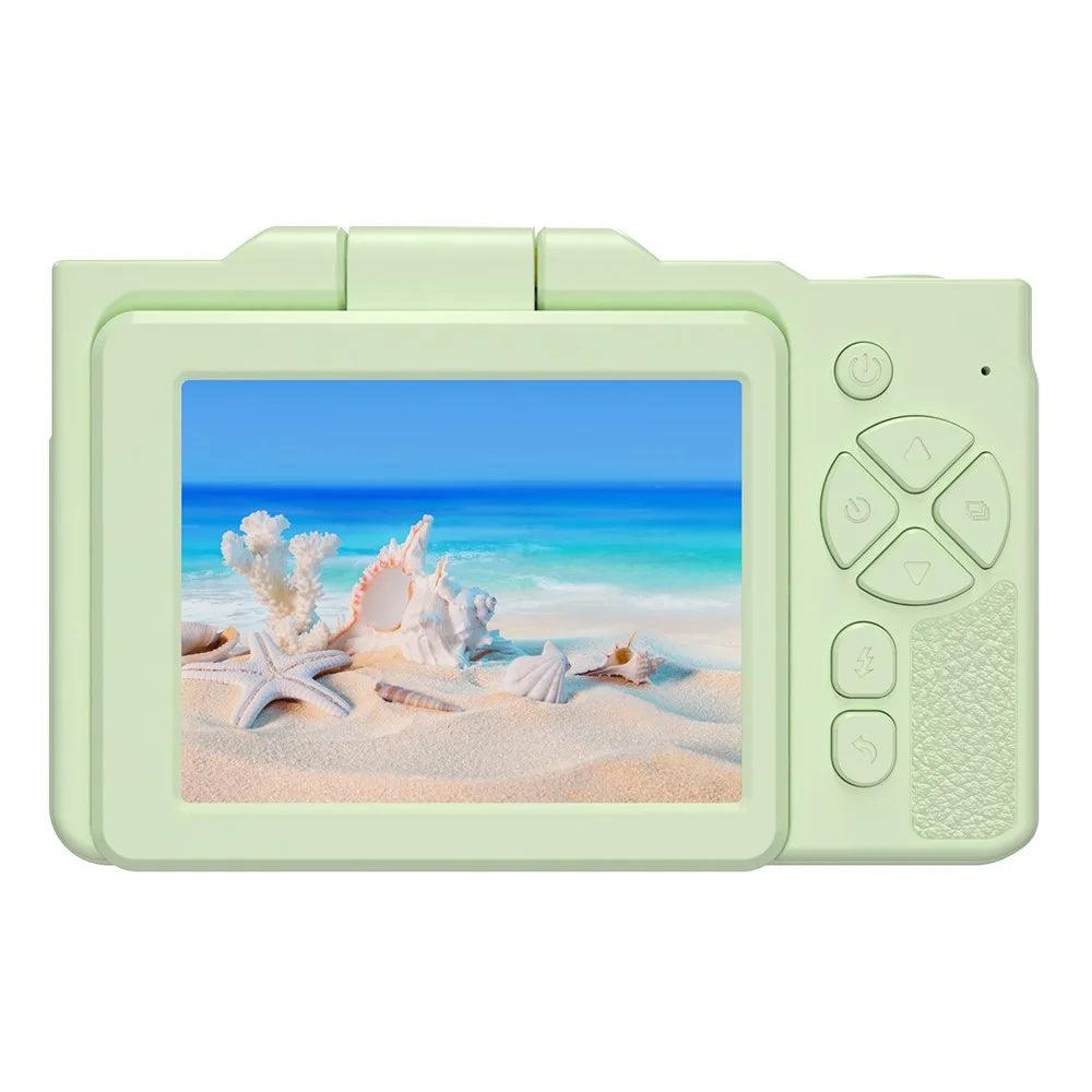 H13 2.8 Inch Flip Screen CCD Digital Camera Built-In Fill Light HD Video Recorder with 32G TF Card and Card Reader - Green - 2