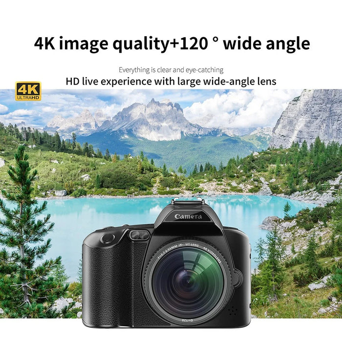 D5 HD WiFi Digital Camera with Handle Holder, 4K Dual Lens Night Vision Digital Video Camera - 5
