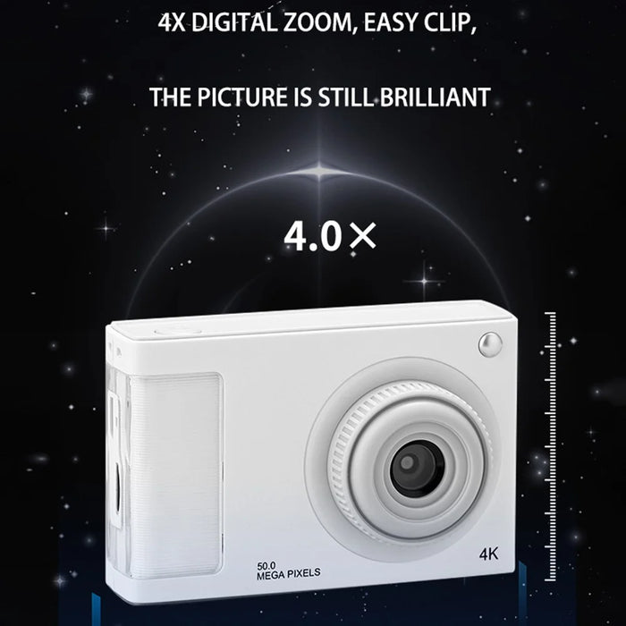 Y2 2.4 Inch HD Dual Lens Digital Camera Video Recording 4X Zoom Retro CCD Camera - Silver - 5