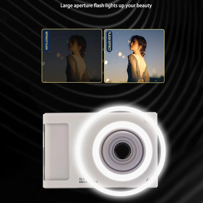 Y2 2.4 Inch HD Dual Lens Digital Camera Video Recording 4X Zoom Retro CCD Camera - Silver - 7