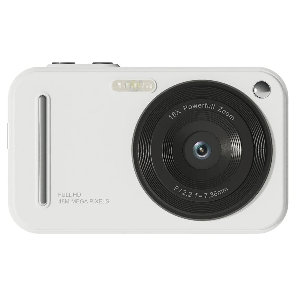 X5 2.4 inch HD Video Camera for Teens 48MP 16X Zoom CCD Camera Video Recorder - White - 1