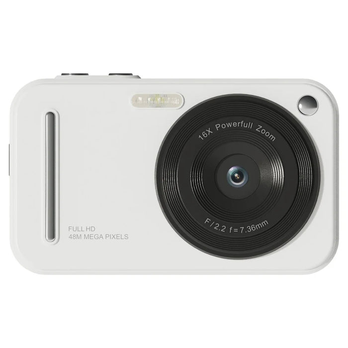 X5 2.4 inch HD Video Camera for Teens 48MP 16X Zoom CCD Camera Video Recorder - White - 1
