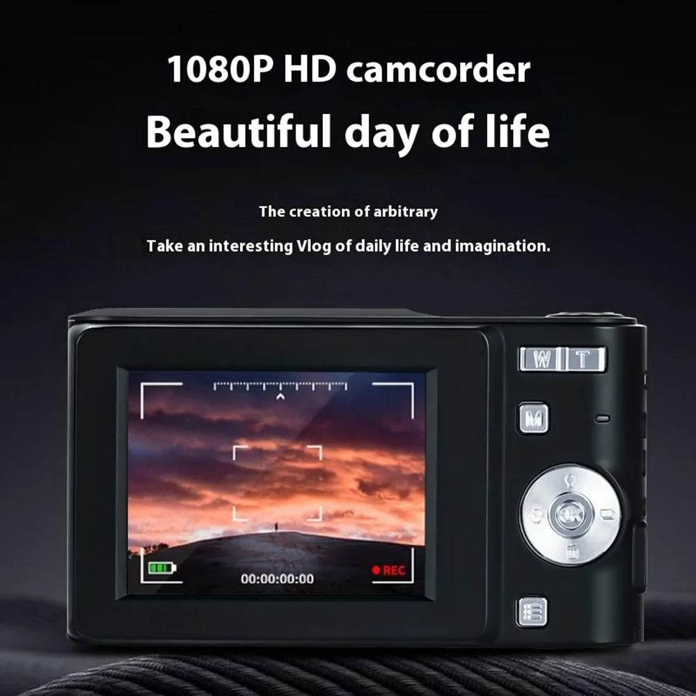 M03 2.4 Inch Digital Camera Retro CCD Camera for Students Mini HD Video Recorder without TF Card - Black - 2