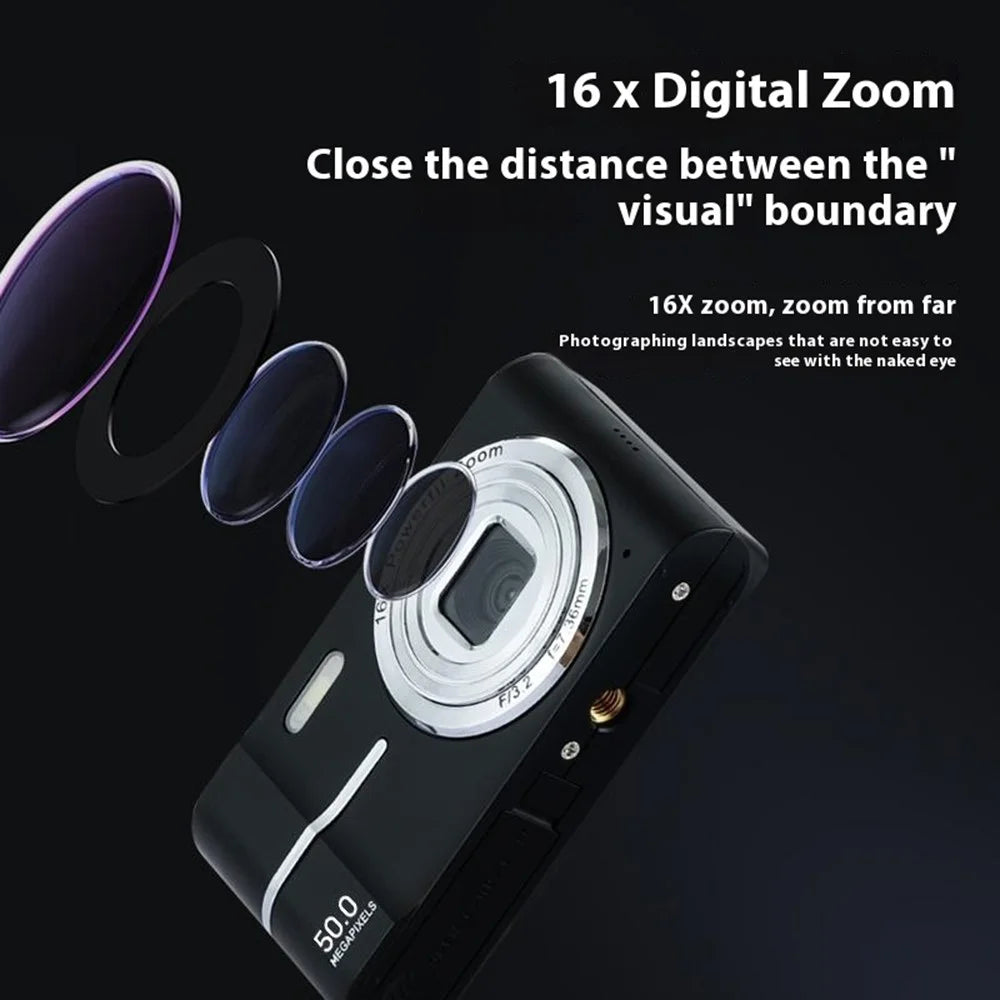 M03 2.4 Inch Digital Camera Retro CCD Camera Mini HD Video Recorder with 32G TF Card + Card Reader - Black - 5