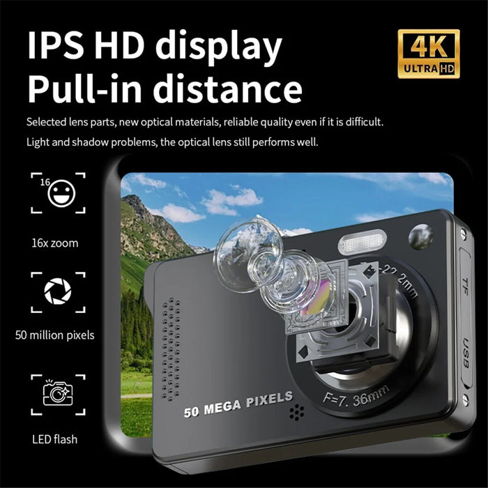 M08 2.8 Inch Compact CCD Digital Camera Auto Focus 1080P Video Recorder without TF Card - Black - 5