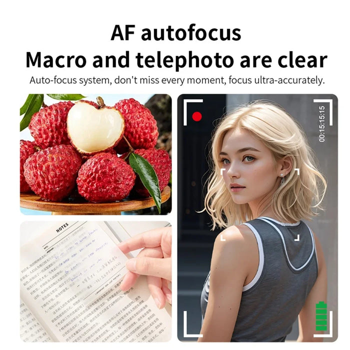 M08 2.8 Inch Compact CCD Digital Camera Auto Focus 1080P Video Recorder with 64G TF Card + Card Reader - Black - 6