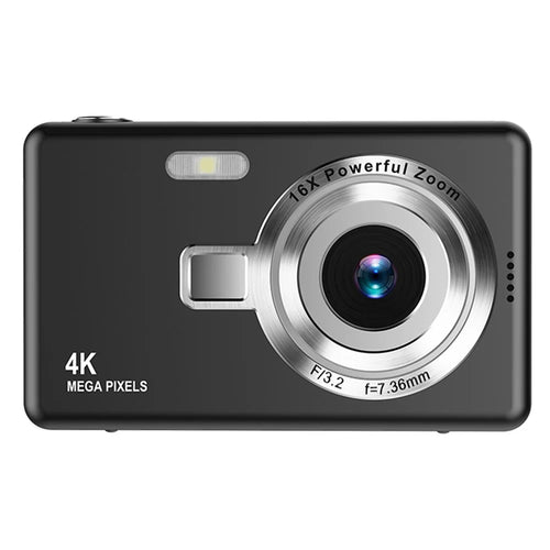 Q12 2.4 Inch HD Digital Camera 4K Video Recording CCD Sensor with 64GB Memory and Card Reader - Black - 1