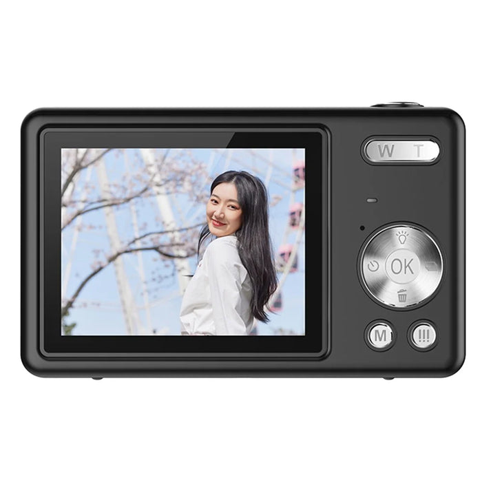 Q12 2.4 Inch HD Digital Camera 4K Video Recording CCD Sensor with 64GB Memory and Card Reader - Black - 2