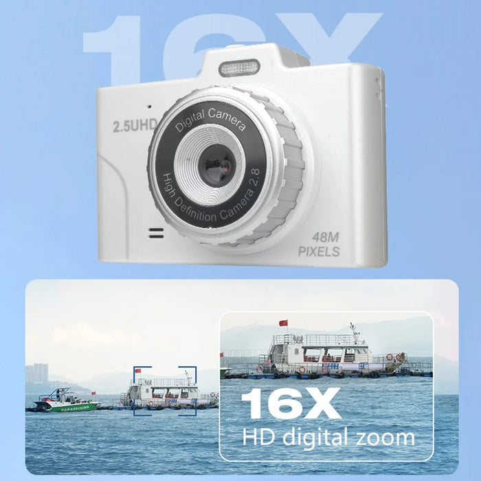 H8S 2.8 Inch Digital Camera HD Dual Lens Video Recording CCD Camera with 64G TF Card + Card Reader - Pink - 4