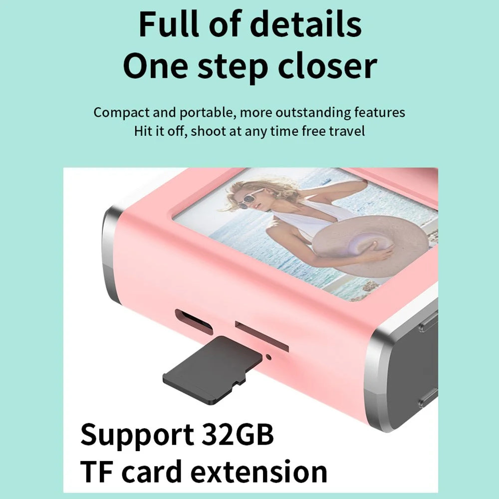 Y23 2.4 Inch HD Screen Dual Lens Video Recording CCD Digital Camera with 32G TF Card + Card Reader - Pink - 6