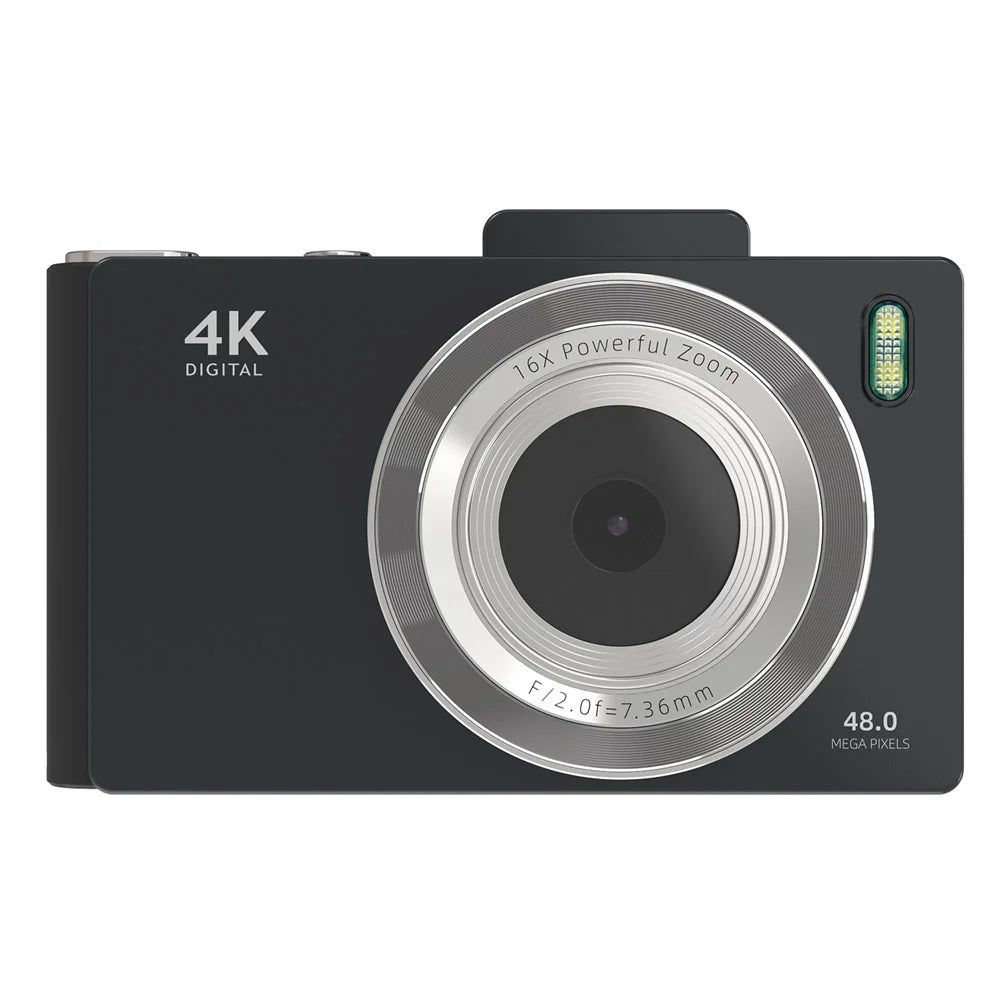 H18 2.8 Inch IPS HD Digital Camera Dual Lens Entry Level CCD Camera with Built-In Flash - Black - 1