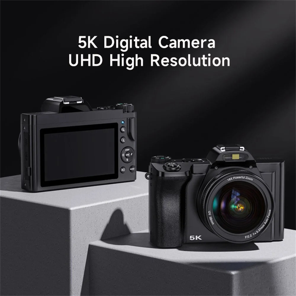 DC-201S 3.5 Inch IPS Screen 5K Digital Camera 6 Axis Anti Shaking Camcorder 16x Digital Zoom Video Recorder - EU Plug - 3
