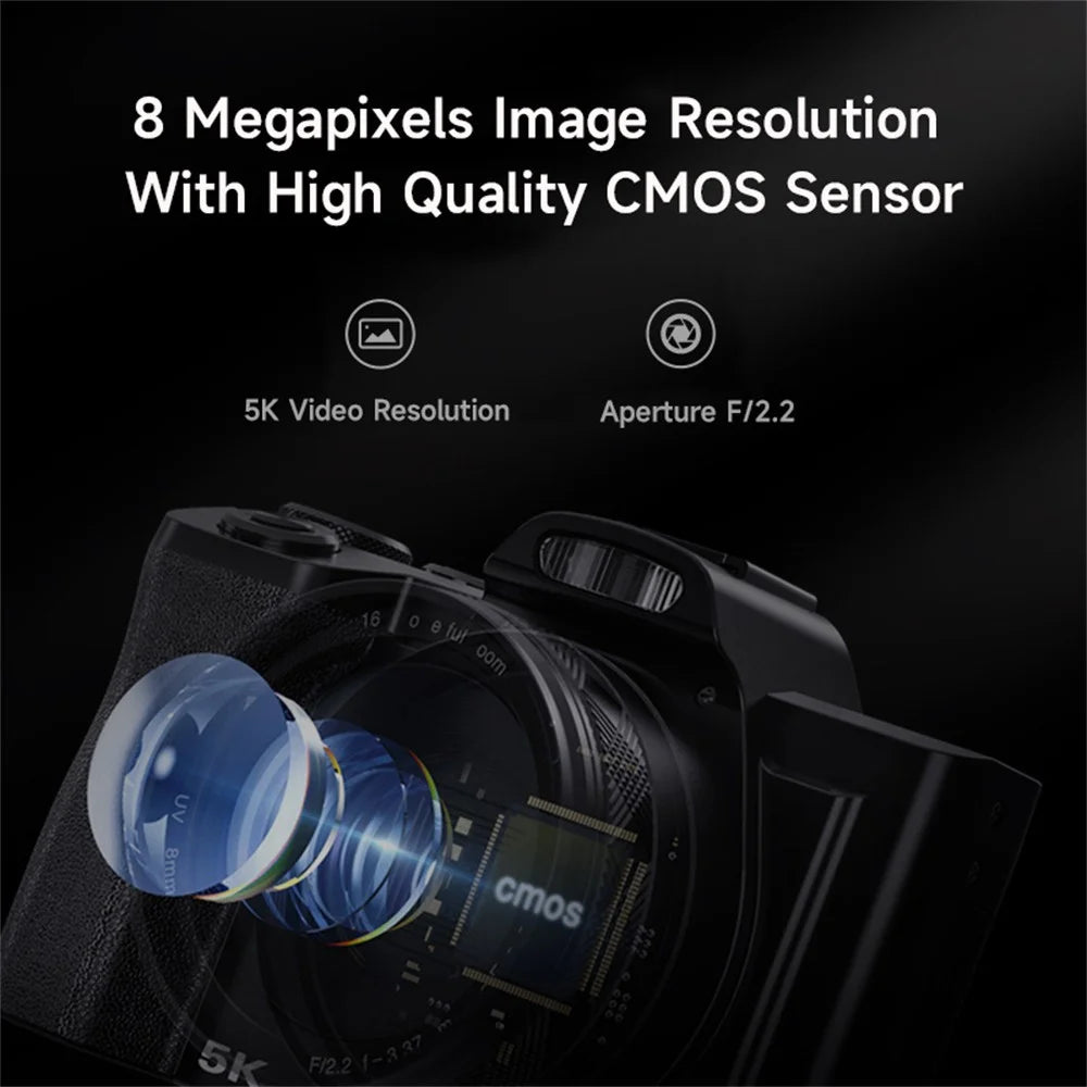 DC-201S 3.5 Inch IPS Screen 5K Digital Camera 6 Axis Anti Shaking Camcorder 16x Digital Zoom Video Recorder - EU Plug - 4