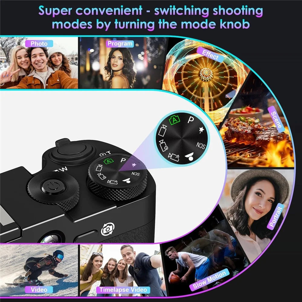 DC205X 5K 64MP Digital Camera for Photography 6X Optical Zoom WiFi Camcorder with Dual Lens - EU Plug - 7