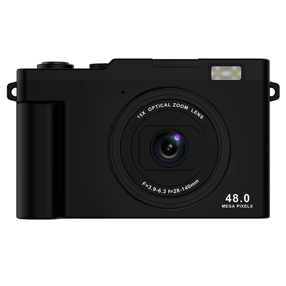 H03 2.4 Inch HD Digital Camera 15X Zoom Dual Lens Video Recorder Retro CCD with  WiFi Transfer - Black - 1