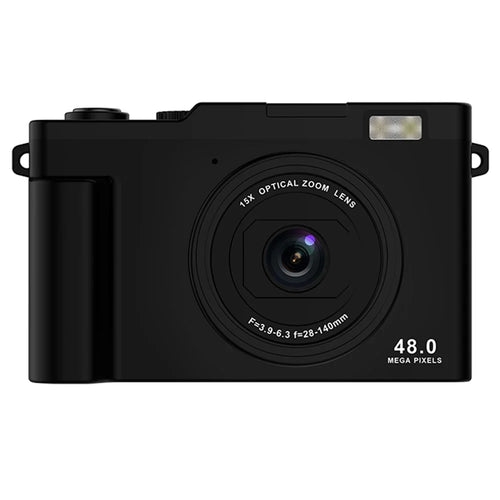 H03 2.4 Inch HD Digital Camera 15X Zoom Dual Lens Video Recorder Retro CCD with  WiFi Transfer - Black - 1