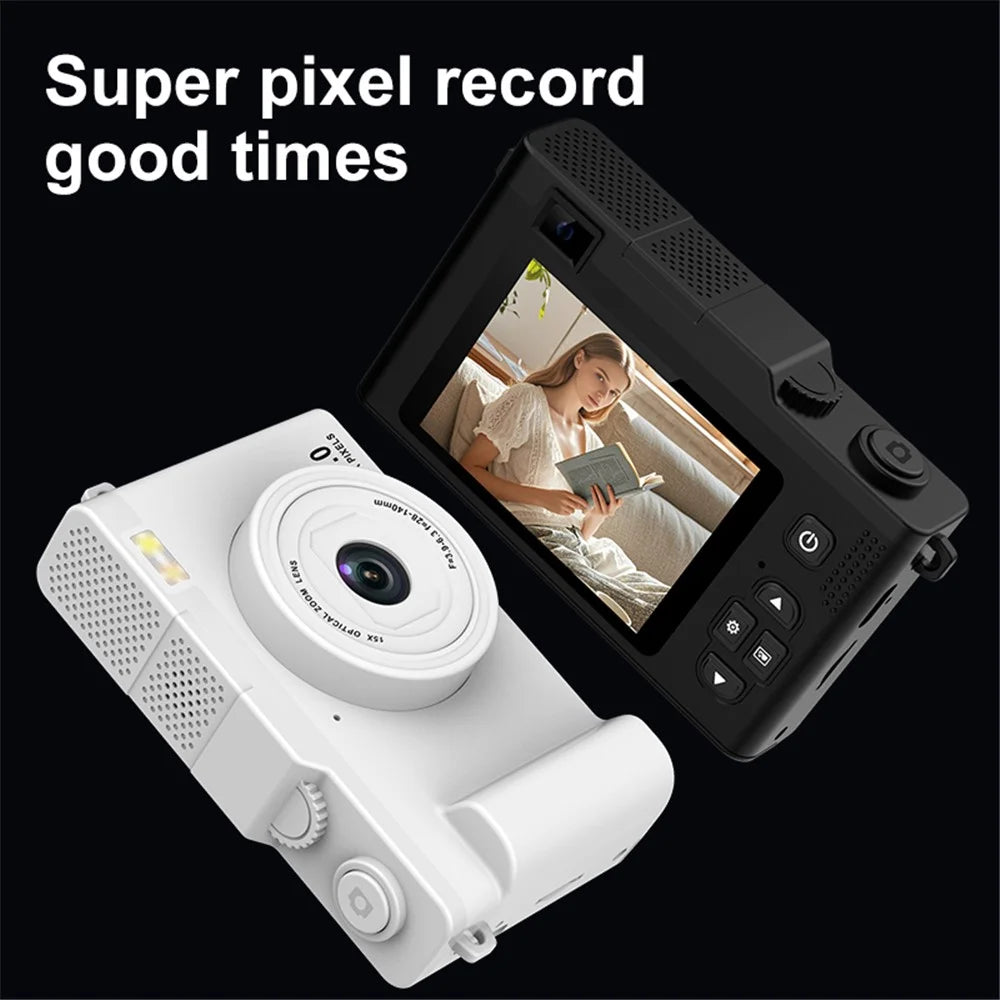 H03 2.4 Inch HD Digital Camera 15X Zoom Dual Lens Video Recorder Retro CCD with  WiFi Transfer - Black - 6