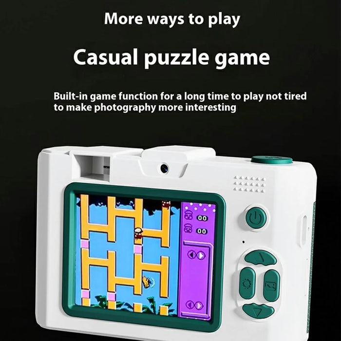 M16 2.4 Inch Screen HD Dual Lens Digital Camera 16X Zoom Retro CCD Camcorder with LED Flash - Green - 6