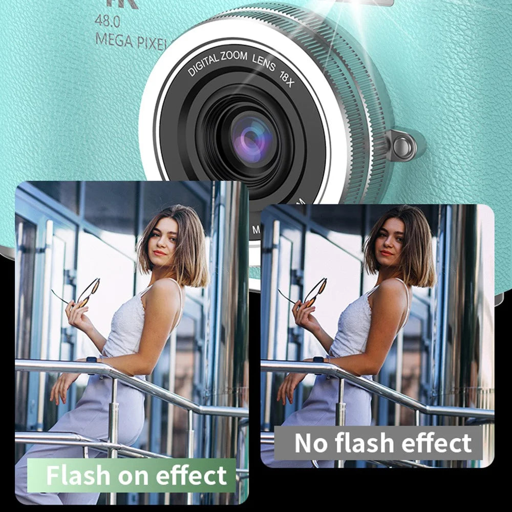 LK007 2.4 Inch Flip Screen High Definition Digital Camera 8X Zoom Auto Focus CCD Camcorder - White - 5