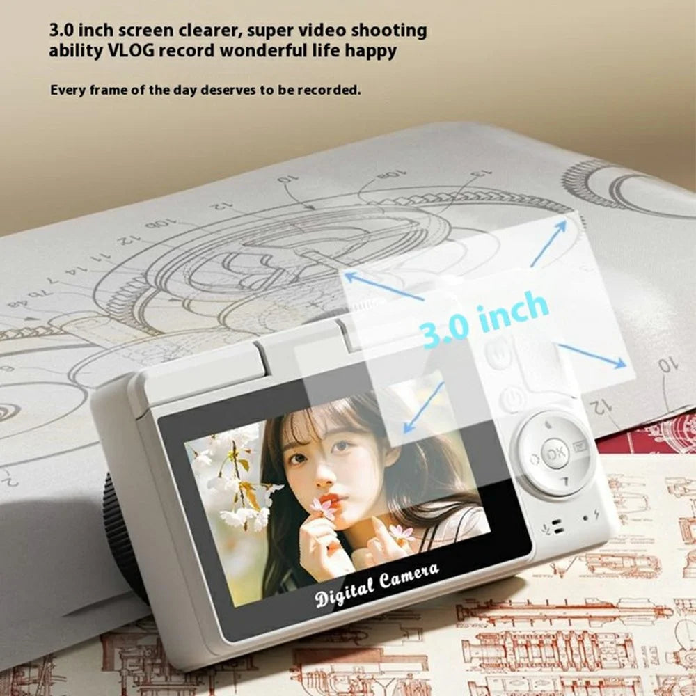 H8 3 Inch Flip Screen 48MP CCD Digital Camera 16X Digital Zoom 4K Video Recorder with LED Flash - 4