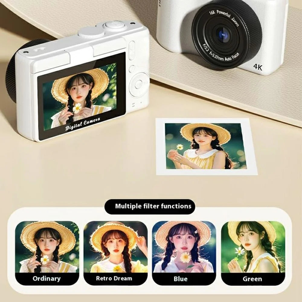 H8 3 Inch Flip Screen 48MP CCD Digital Camera 16X Digital Zoom 4K Video Recorder with LED Flash - 5