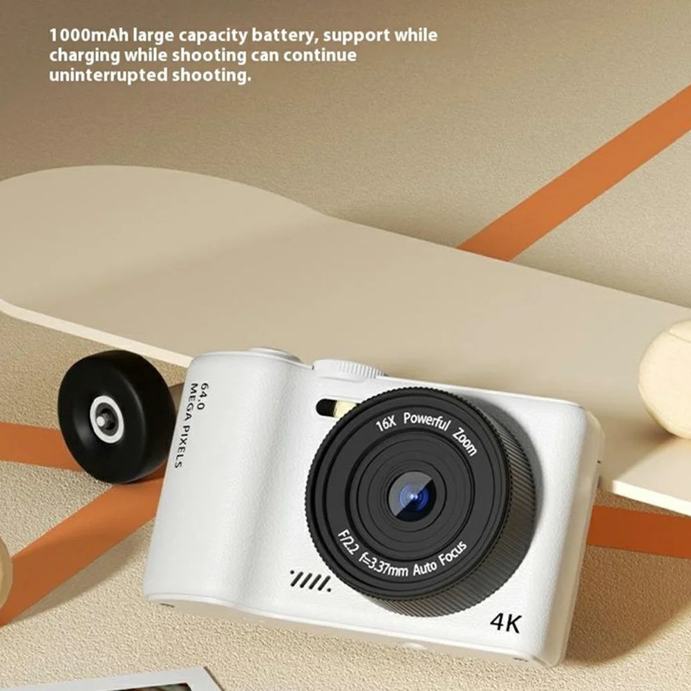 H8 3 Inch Flip Screen 48MP CCD Digital Camera 16X Digital Zoom 4K Video Recorder with 64G TF Card + Card Reader - 7