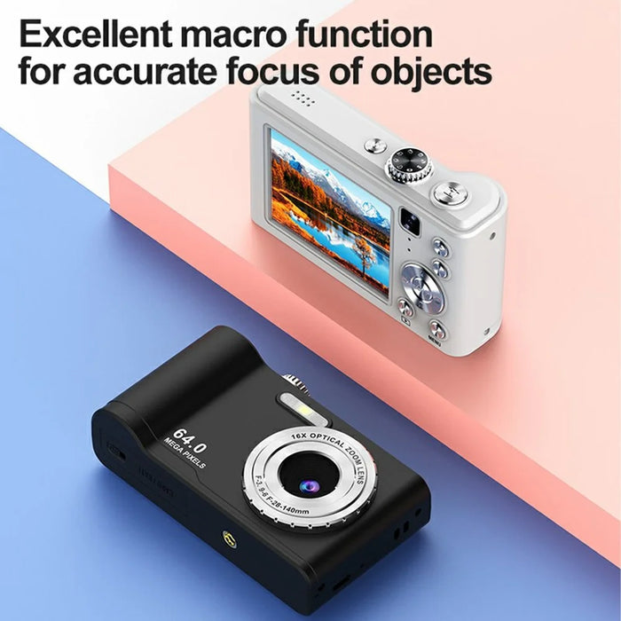 Q21 2.8 Inch IPS HD Screen Dual Lens CCD Digital Camera 16X Digital Zoom Video Recorder - Black  /  Silver - 4