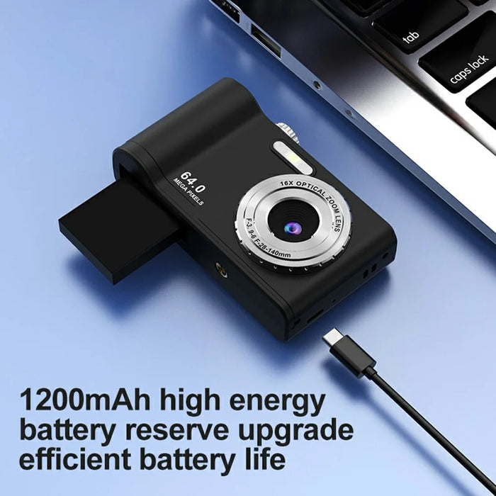 Q21 2.8 Inch IPS HD Screen Dual Lens CCD Digital Camera 16X Digital Zoom Video Recorder - Black  /  Silver - 5