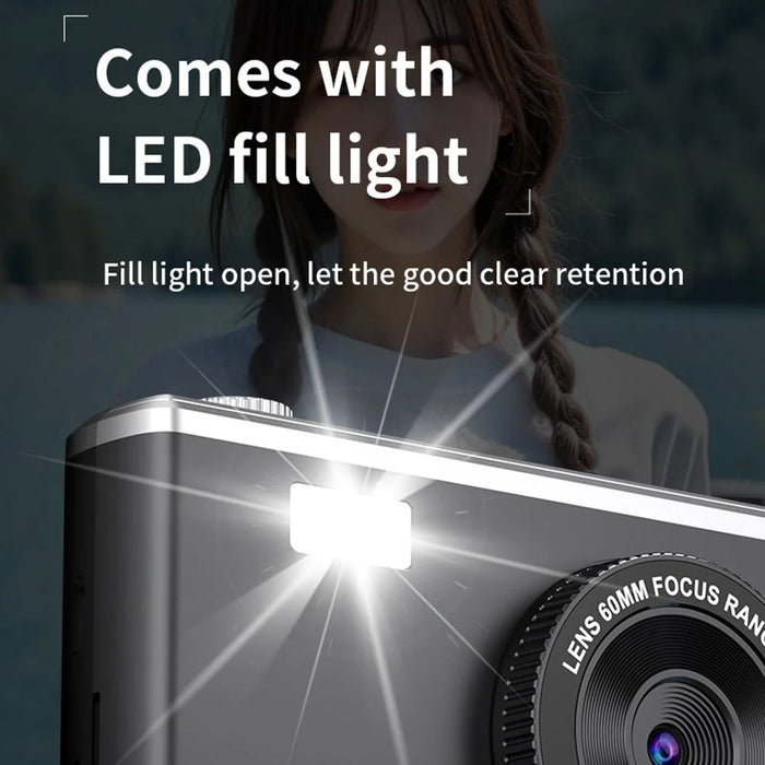 Y25 2.4 Inch HD IPS Screen Dual Lens Digital Camera Video Recording CCD with LED Fill Light - Black - 6