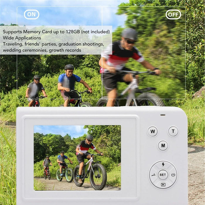 F9 2.4 Inch HD Screen Digital Camera 56MP Photos 4K Video Recording 16X Digital Zoom Camera - White - 2