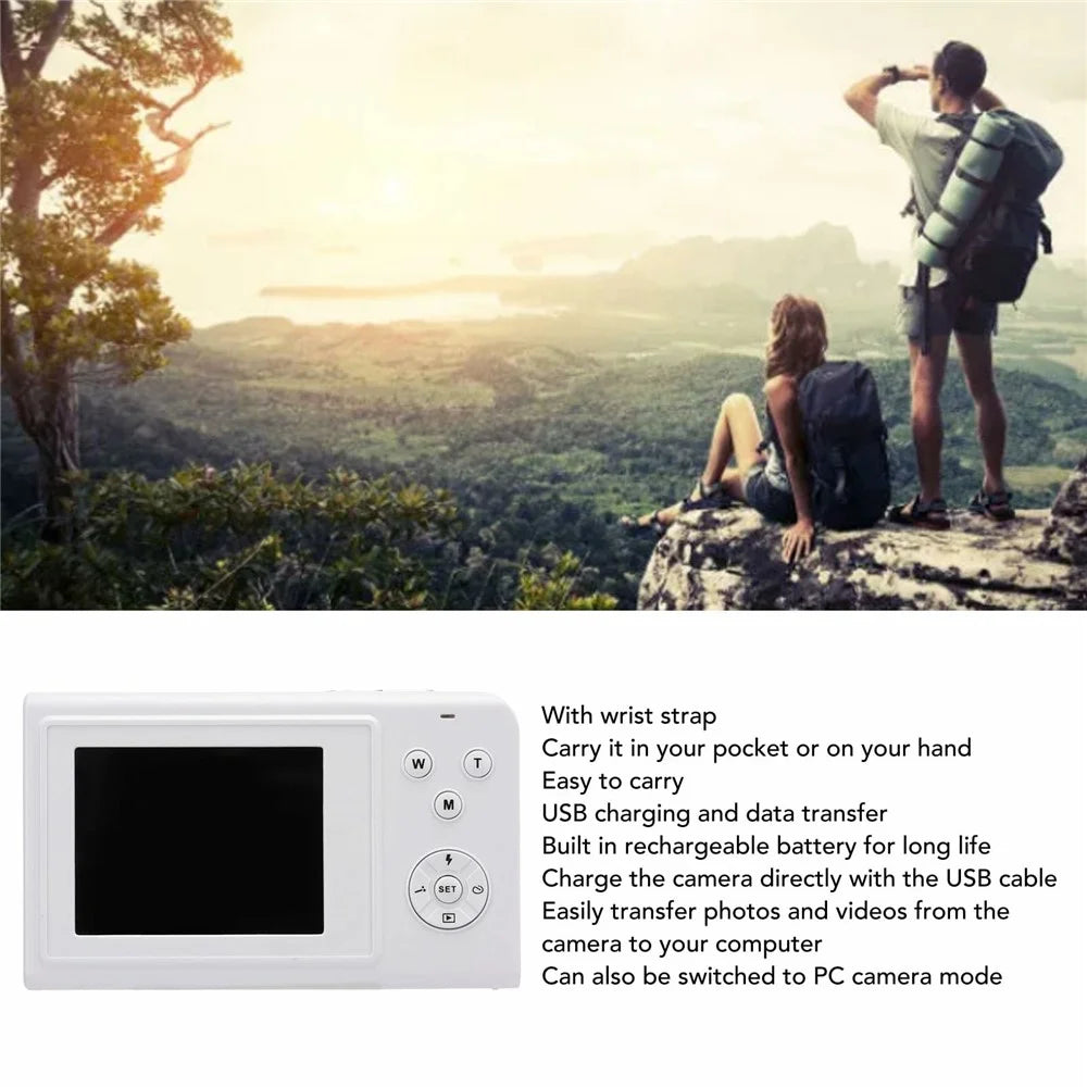 F9 2.4 Inch HD Screen Digital Camera 56MP Photos 4K Video Recording 16X Digital Zoom Camera - White - 6