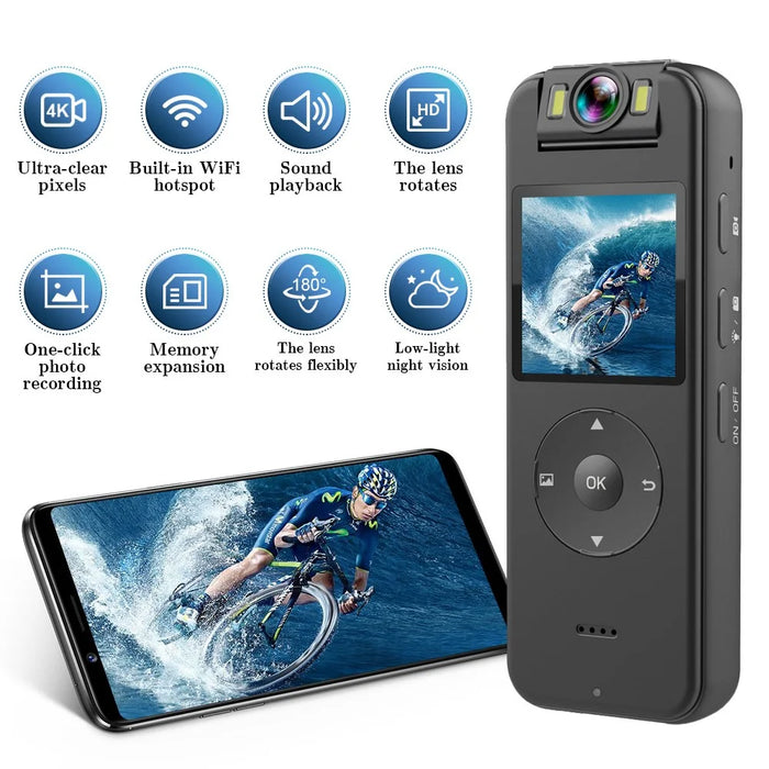 Z09 WiFi Outdoor Sports Cycling Video Recording Camera Rotatable Lens 4K HD Waterproof Camera - 2