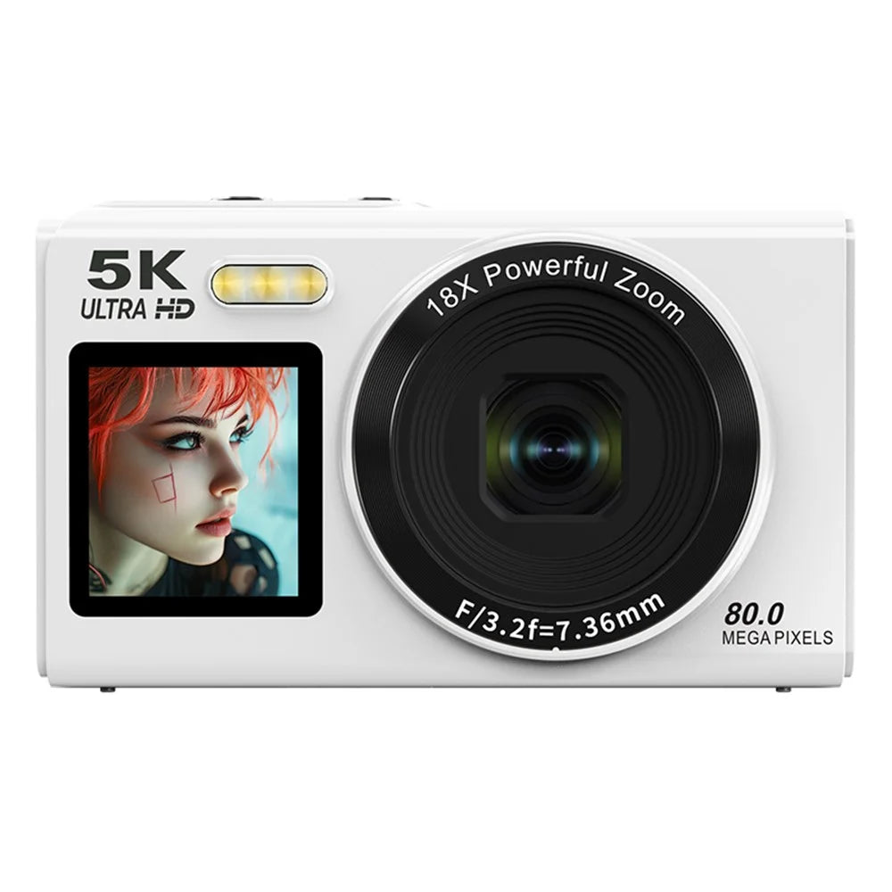 S150PRO Dual Screen Portable Digital Camera High Resolution CCD Selfie Camera for Students - White - 1