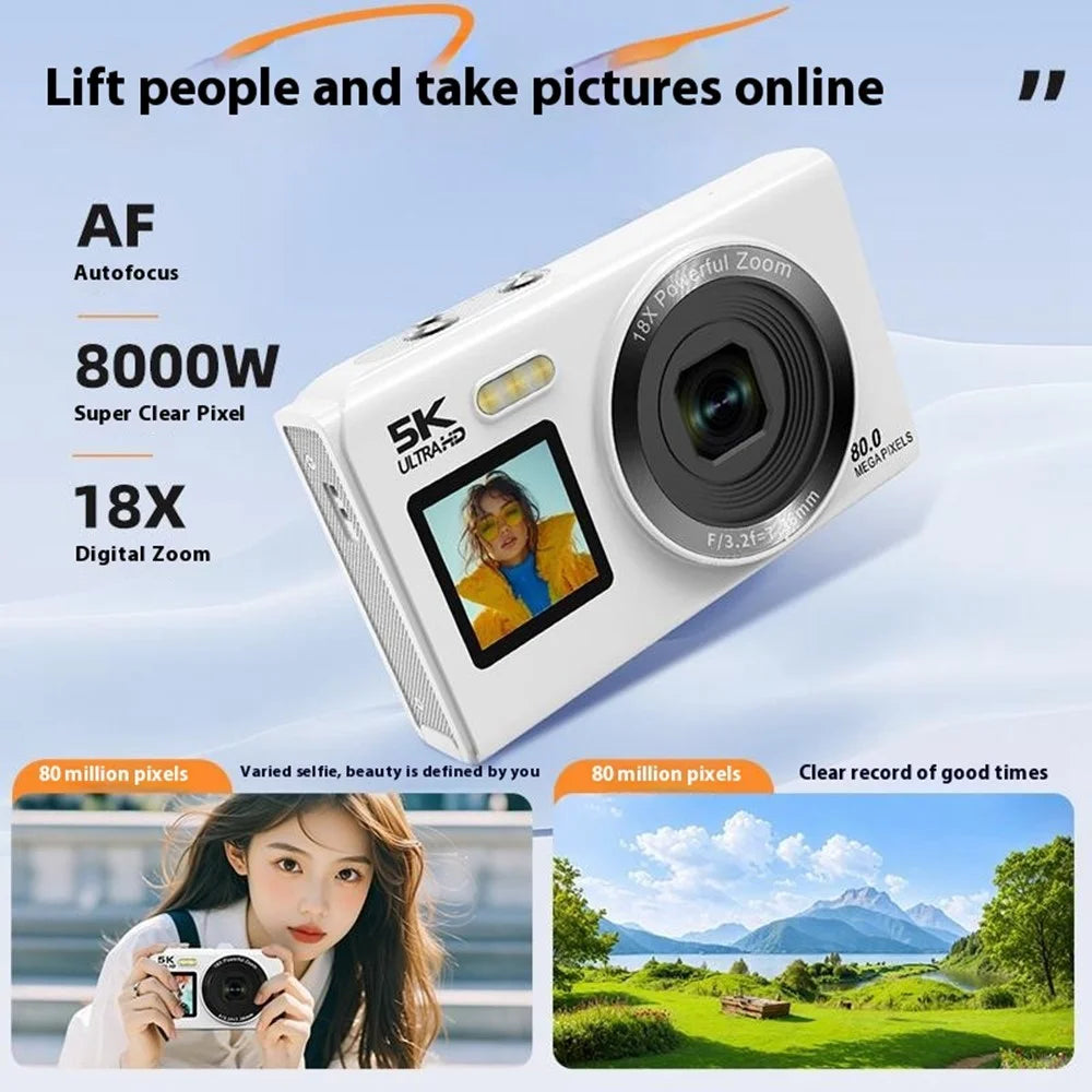 S150PRO Dual Screen Portable Digital Camera High Resolution CCD Selfie Camera for Students - White - 5