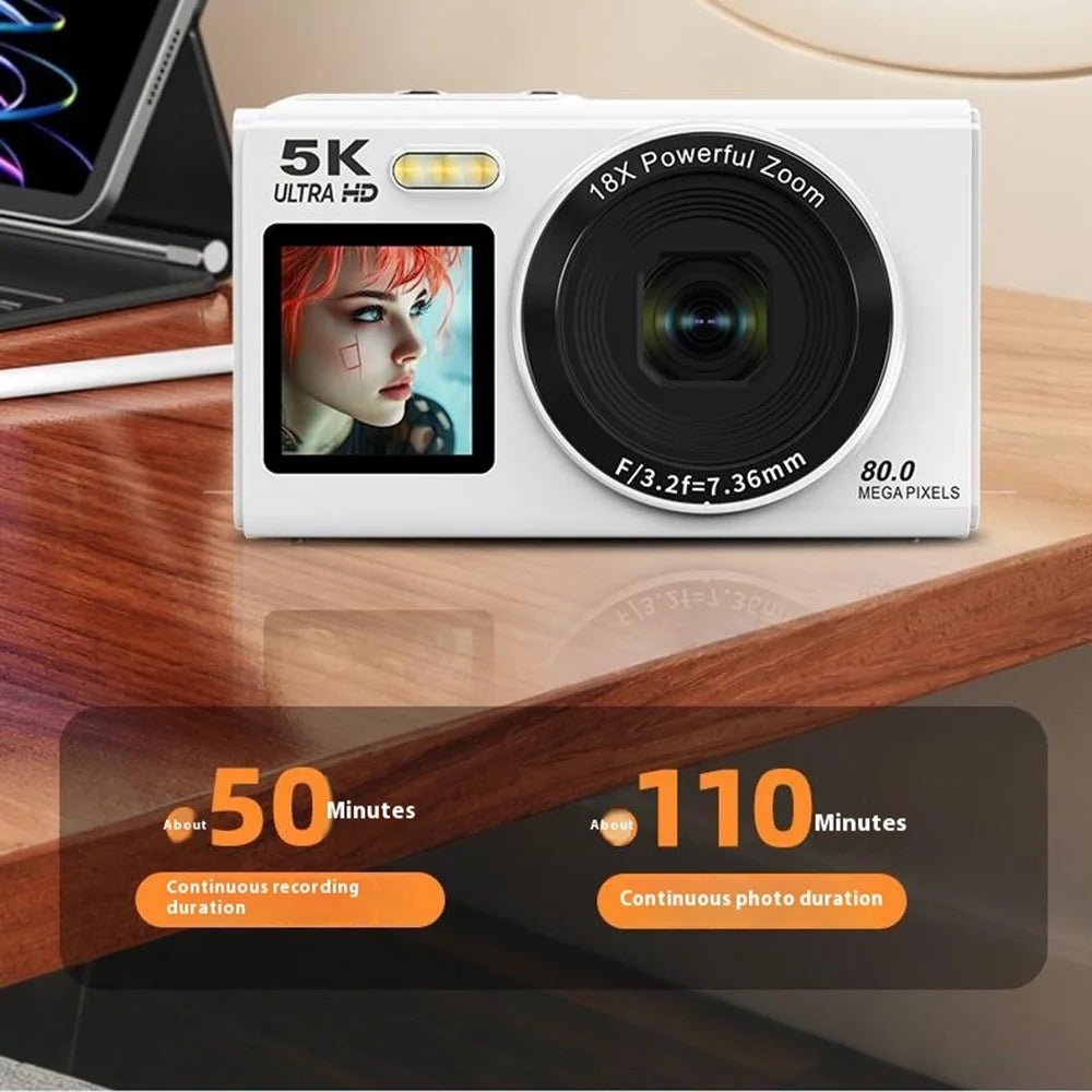 S150PRO Dual Screen Portable Digital Camera High Resolution CCD Selfie Camera for Students - White - 7