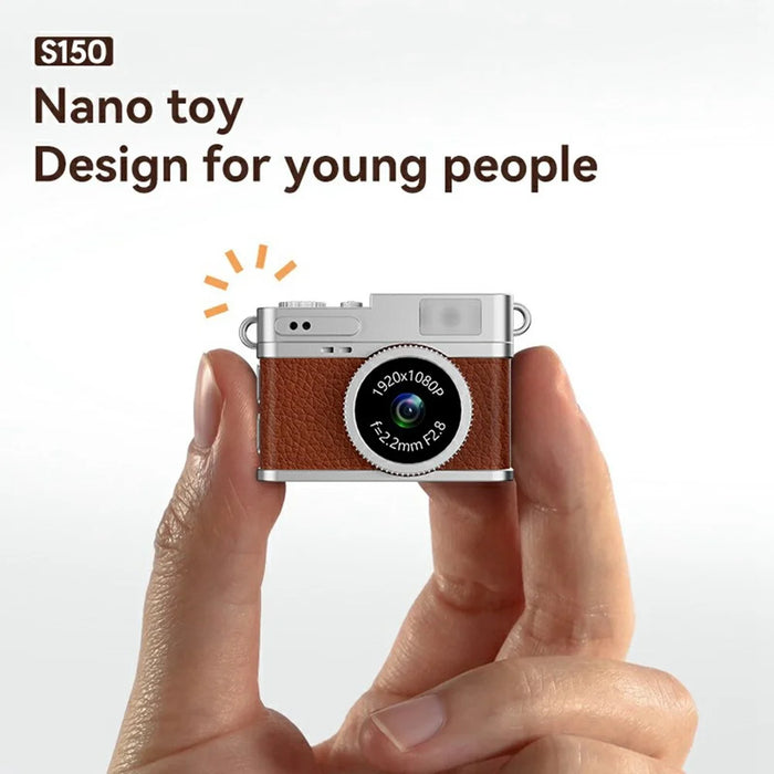 S150 Wearable Mini Camera 1080P HD Video 0.96 Inch IPS Display Necklace Pendant Retro Camera - Brown - 6