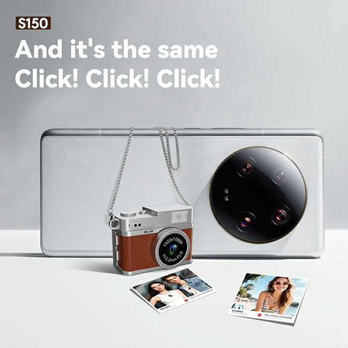 S150 Wearable Mini Camera 1080P HD Video 0.96 Inch IPS Display Necklace Pendant Retro Camera - Brown - 7