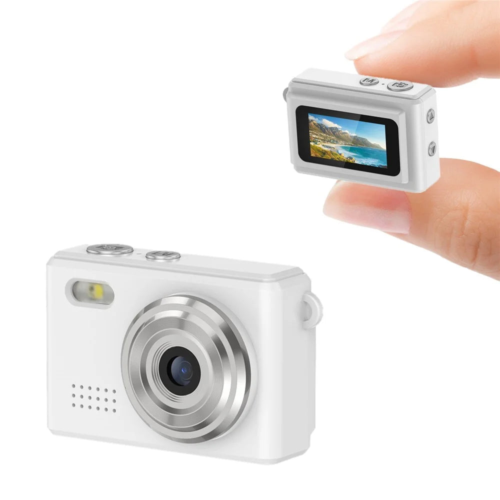 DC23 Mini Digital Camera 0.96 Inch Screen Portable CCD HD Video Recorder for Students - White - 1