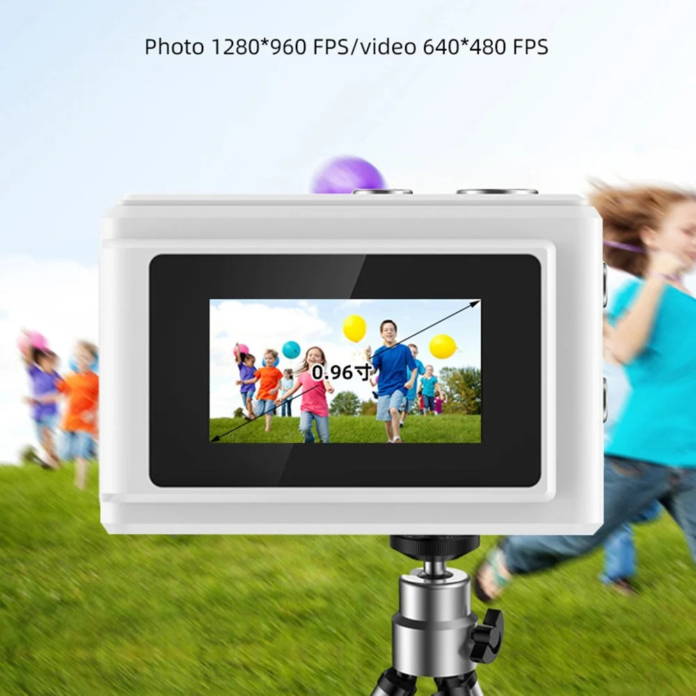 DC23 Mini Digital Camera 0.96 Inch Screen Portable CCD HD Video Recorder for Students - White - 4
