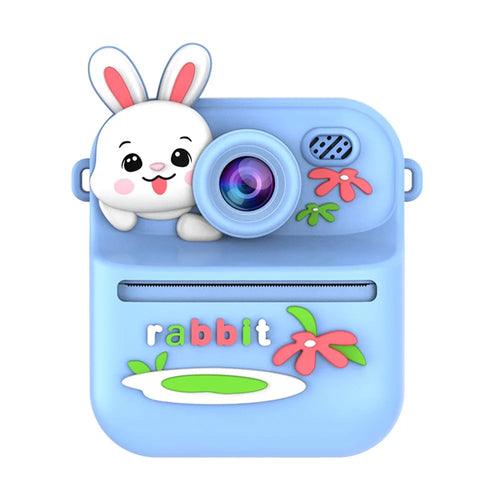 S1 2.4 Inch IPS Screen Kids Camera Instant Print Digital Camera Dual Lens HD Video Recorder for Children - Blue Rabbit - 1