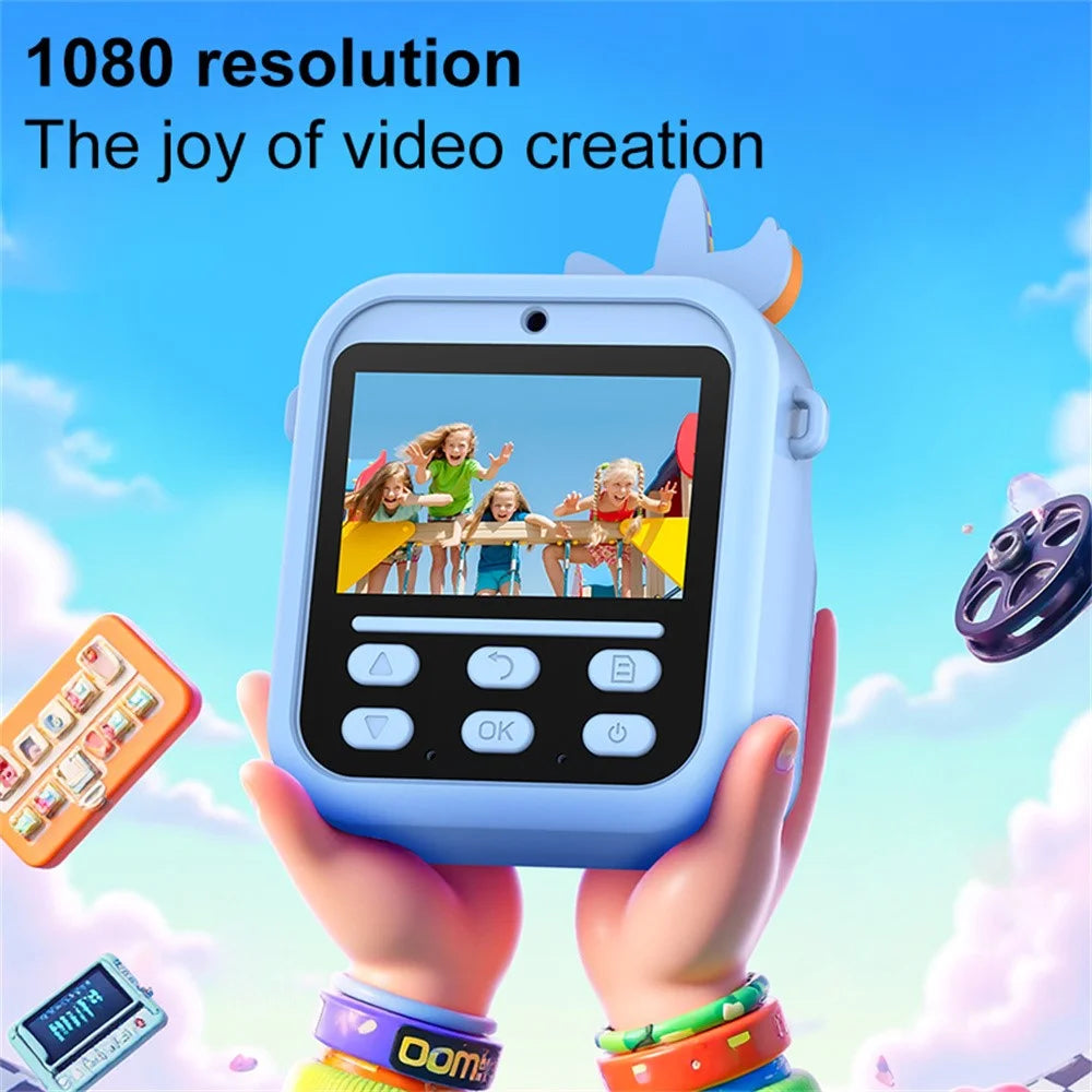 S1 2.4 Inch IPS Screen Kids Camera Instant Print Digital Camera Dual Lens HD Video Recorder for Children - Blue Rabbit - 3