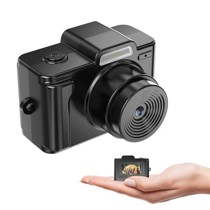 E9 Mini Digital Camera 0.96 inch Display 1080P Video Recorder with 32GB Memory Card and Card Reader - Black - 1